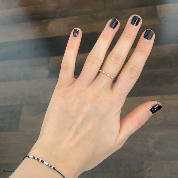 Madewell gold plated pearl and CZ ring - Picture 6 of 6